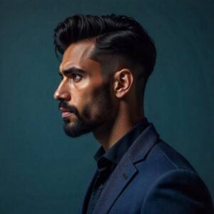 um retrato de um homem de perfil